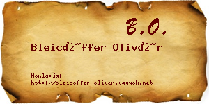 Bleicöffer Olivér névjegykártya